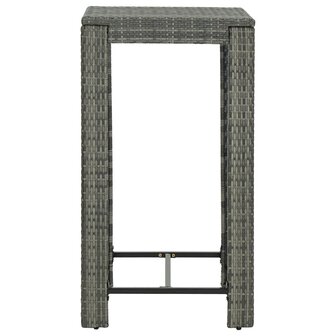 Tuinbartafel 60,5x60,5x110,5 cm poly rattan grijs 3