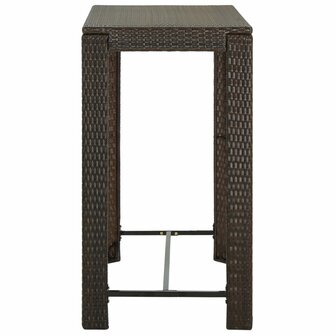 Tuinbartafel 100x60,5x110,5 cm poly rattan bruin 3