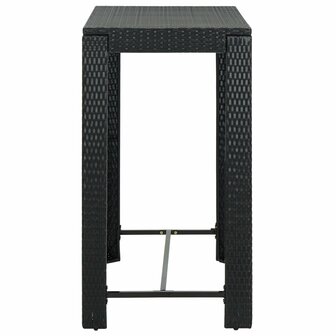 Tuinbartafel 100x60,5x110,5 cm poly rattan zwart 3