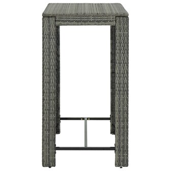 Tuinbartafel 100x60,5x110,5 cm poly rattan grijs 3