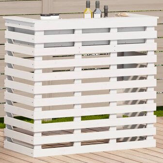 Tuinbartafel 113,5x50x103 cm massief grenenhout wit 1