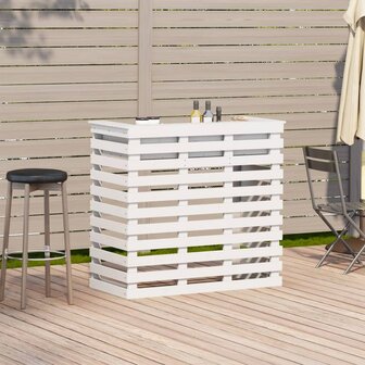 Tuinbartafel 113,5x50x103 cm massief grenenhout wit 3