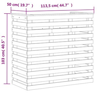 Tuinbartafel 113,5x50x103 cm massief grenenhout wit 9