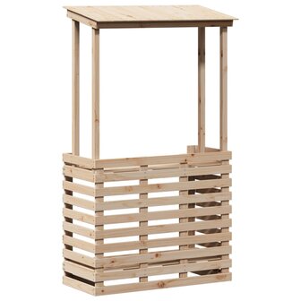 Tuinbartafel met dak 112,5x57x195,5 cm massief hout 2