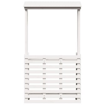 Tuinbartafel met dak 112,5x57x195,5 cm massief hout wit 4