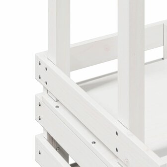 Tuinbartafel met dak 112,5x57x195,5 cm massief hout wit 7