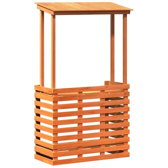 Tuinbartafel met dak bruin 112,5x57x195,5 cm massief hout 2