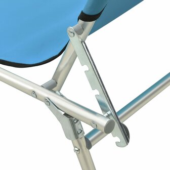 Ligbed met luifel inklapbaar staal turquoise en blauw 8