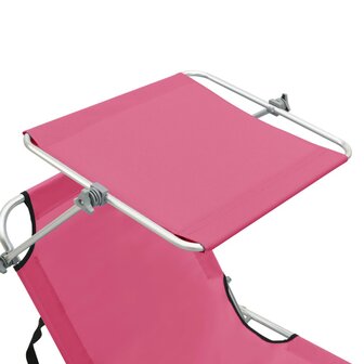 Ligbed met luifel inklapbaar staal magenta 7