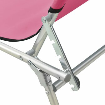 Ligbed met luifel inklapbaar staal magenta 8