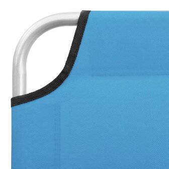Ligbed inklapbaar staal en stof turquoiseblauw 7