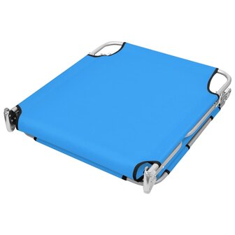 Ligbed inklapbaar met hoofdkussen staal turquoiseblauw 4