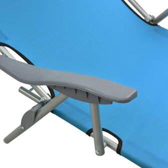 Ligbed met luifel staal staalblauw 6