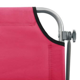 Ligbed met luifel staal roze 6