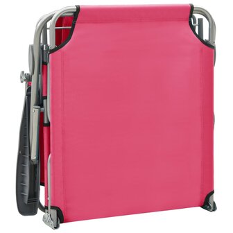 Ligbed met luifel staal roze 7
