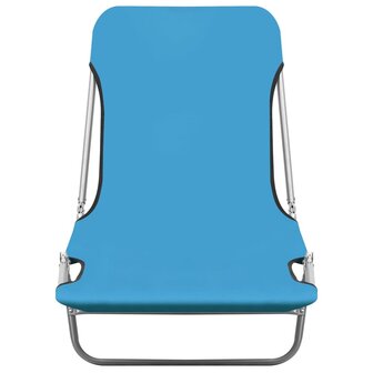 Ligbedden inklapbaar 2 st staal en stof blauw 3