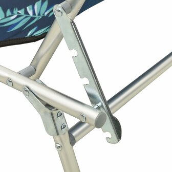 Ligbed inklapbaar met luifel aluminium bladpatroon 5