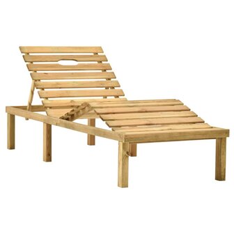 Ligbed met tafel ge&iuml;mpregneerd grenenhout 2
