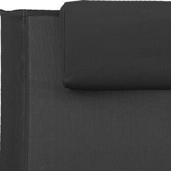 Ligstoel met kussen staal en textileen zwart 6