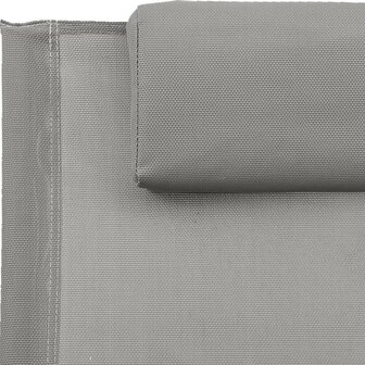 Ligstoel met kussen staal en textileen grijs 6