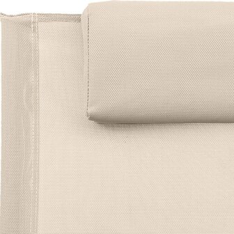Ligstoel met kussen staal en textileen cr&egrave;mekleurig 6