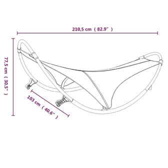 Ligbed schommelend met wieltjes staal en textileen stof cr&egrave;me 6