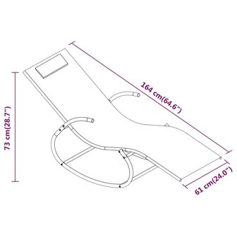Ligbed schommelend staal en textileen zwart 6