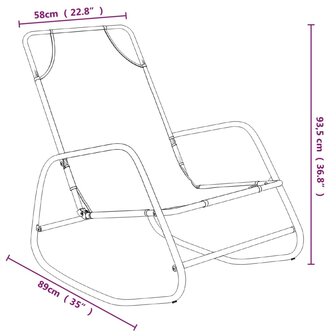 Ligbed schommelend staal en textileen grijs 6