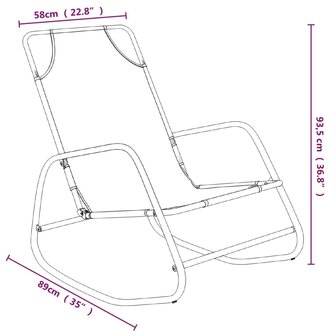 Ligbed schommelend staal en textileen cr&egrave;mekleurig 6