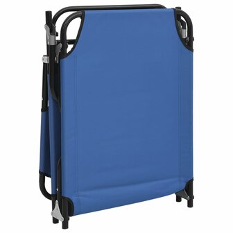 Ligbed inklapbaar oxford stof en gepoedercoat staal blauw 7