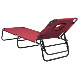 Ligbed inklapbaar oxford stof en gepoedercoat staal rood 5