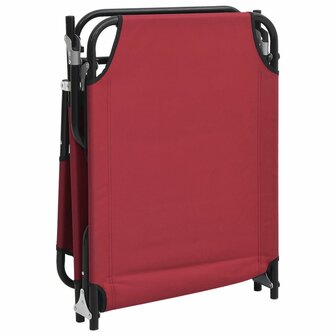 Ligbed inklapbaar oxford stof en gepoedercoat staal rood 7