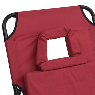 Ligbed inklapbaar oxford stof en gepoedercoat staal rood 8