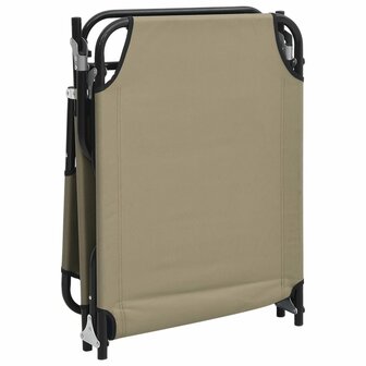 Ligbed inklapbaar oxford stof en gepoedercoat staal taupe 7