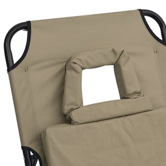 Ligbed inklapbaar oxford stof en gepoedercoat staal taupe 8