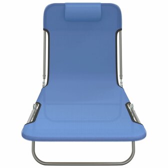 Ligbedden 2 st inklapbaar textileen en staal blauw 4