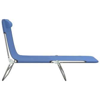Ligbedden 2 st inklapbaar textileen en staal blauw 5