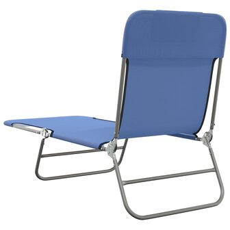 Ligbedden 2 st inklapbaar textileen en staal blauw 6