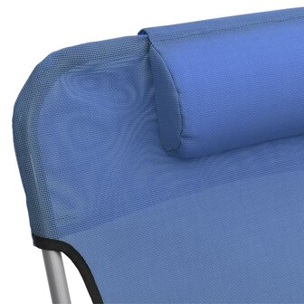 Ligbedden 2 st inklapbaar textileen en staal blauw 9