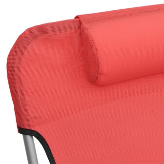 Ligbedden 2 st inklapbaar textileen en staal rood 9