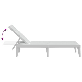 Ligbed 186x60x29 cm polypropeen wit 7