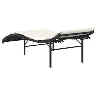 Ligbed met kussen 55x199x50 cm poly rattan zwart 6