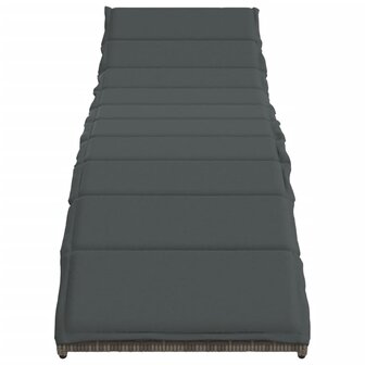 Ligbed met kussen 55x199x50 cm poly rattan grijs 4