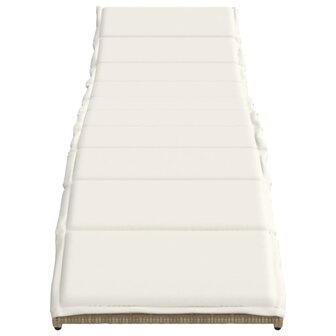 Ligbed met kussen 55x199x50 cm poly rattan beige 4