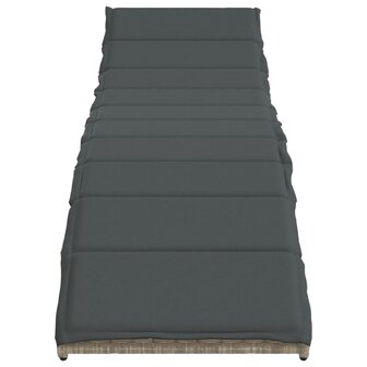 Ligbed met kussen 55x199x50 cm poly rattan lichtgrijs 4