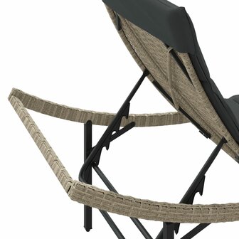 Ligbed met kussen 55x199x50 cm poly rattan lichtgrijs 8