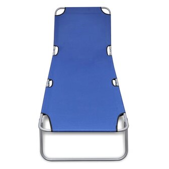Ligbed inklapbaar gepoedercoat staal blauw 2