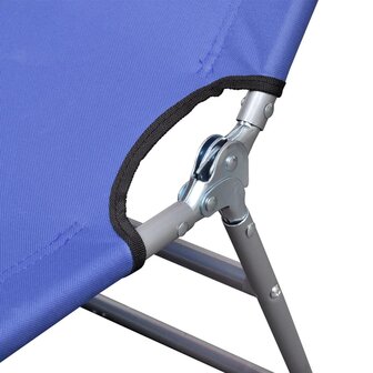Ligbed inklapbaar gepoedercoat staal blauw 4