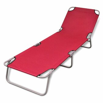 Ligbed inklapbaar gepoedercoat staal rood 1