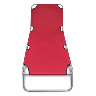 Ligbed inklapbaar gepoedercoat staal rood 2